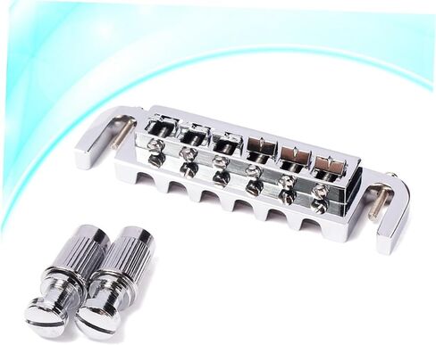 Generic Wraparound Roller Bridge Saddle Tailpiece Combo Zinc Alloy Chrome Finish for Style Electric Guitar Replacement Parts Accessories with Studs and Bushings Random Color in Saudi Arabia