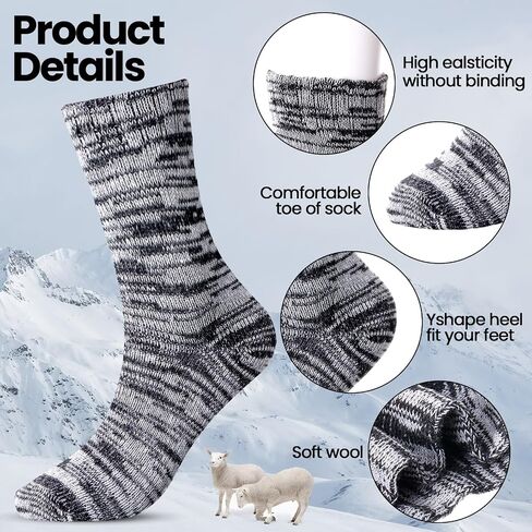 Liitrsh 32 Pairs Homeless Men Wool Socks Bulk Warm Thermal Winter Unisex Crew Thickening Boot Sports Hiking Socks Size 6-12 in Saudi Arabia