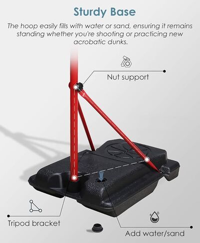 Basketball Stand, Portable Basketball Stand Set, Height Adjustable 120-210 Cm, Suitable for Yard, Garden in Saudi Arabia
