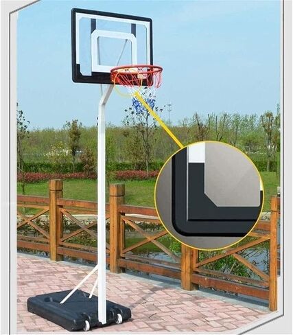 Portable Basketball Stand, Adjustable Outdoor Basketball Hoop with Backboard, Suitable for Teenagers, Durable Steel Rim, Easy to Move, Height Adjustable 2.10m-2.60m in Saudi Arabia