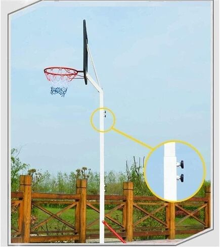 Portable Basketball Stand, Adjustable Outdoor Basketball Hoop with Backboard, Suitable for Teenagers, Durable Steel Rim, Easy to Move, Height Adjustable 2.10m-2.60m in Saudi Arabia