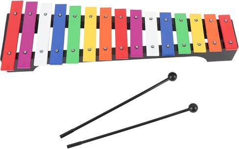 15 Note Wooden Xylophone, Aluminum Keys Percussion Instrument with 2 Mallets and Key Cushioning Pads, for Beginners Kids Music Studio Classroom Christmas Birthday in Saudi Arabia