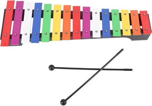 15 Note Wooden Xylophone, Aluminum Keys Percussion Instrument with 2 Mallets and Key Cushioning Pads, for Beginners Kids Music Studio Classroom Christmas Birthday in Saudi Arabia
