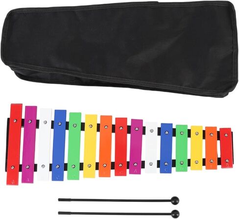 15 Note Wooden Xylophone, Aluminum Keys Percussion Instrument with 2 Mallets and Key Cushioning Pads, for Beginners Kids Music Studio Classroom Christmas Birthday in Saudi Arabia