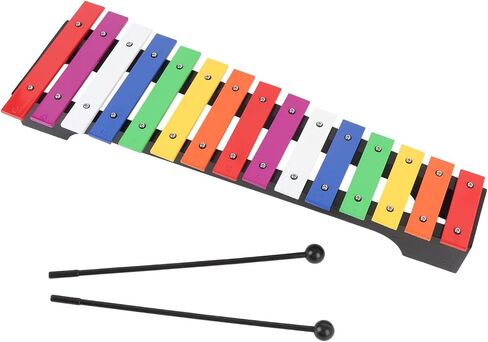 15 Note Wooden Xylophone, Aluminum Keys Percussion Instrument with 2 Mallets and Key Cushioning Pads, for Beginners Kids Music Studio Classroom Christmas Birthday in Saudi Arabia