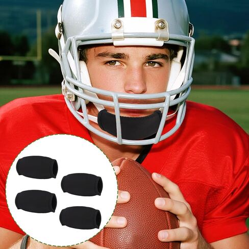 4 Pcs Football Chin Strap Covers, Diving Material Chin Pad Chinstrap Padding Protector for Youth & Adult Football Helmets Accessories in Saudi Arabia