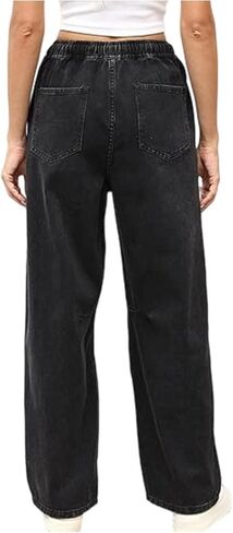 Wide Leg Jeans Women Stretchy High Waisted Business Casual Baggy Wide Leg Pants Skinny Slim Fit Tummy Control Jeans in Saudi Arabia