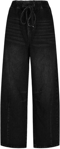 Wide Leg Jeans Women Stretchy High Waisted Business Casual Baggy Wide Leg Pants Skinny Slim Fit Tummy Control Jeans in Saudi Arabia