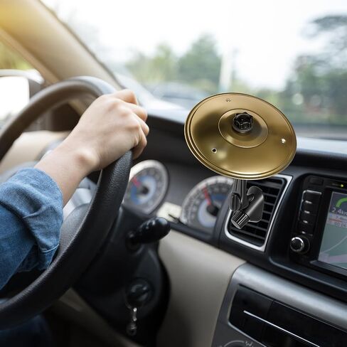 فتحة تهوية الصنج للسيارة - طبلة تحطم صغيرة للوحة قيادة السيارة - آلة موسيقية آلية (ذهبي) in Saudi Arabia