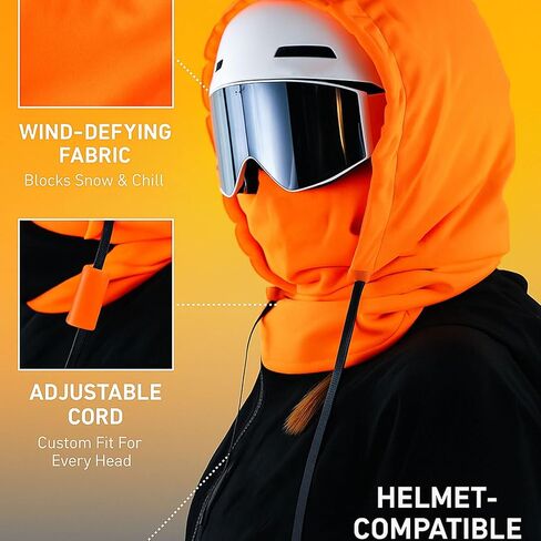 2026 Upgrade Waterproof Fleece Lined Hood,3-in-1 Hood Hat with Drawstring,Thermal Fleece Hoodie Mask,for Unisex in Kuwait