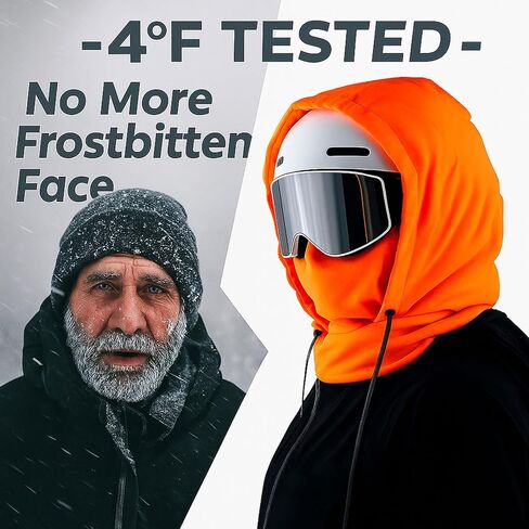 2026 Upgrade Waterproof Fleece Lined Hood,3-in-1 Hood Hat with Drawstring,Thermal Fleece Hoodie Mask,for Unisex in Kuwait