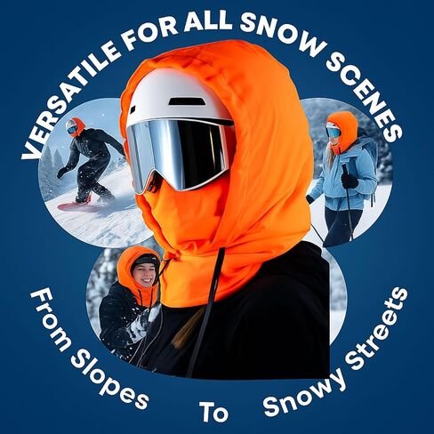 2026 Upgrade Waterproof Fleece Lined Hood,3-in-1 Hood Hat with Drawstring,Thermal Fleece Hoodie Mask,for Unisex in Kuwait