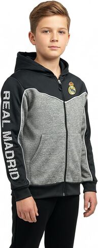 Icon Sports Kids Real Madrid Zip-Up Hoodie – Youth Sizes – Licensed Official Soccer Hooded Sweatshirt in Saudi Arabia