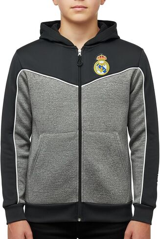 Icon Sports Kids Real Madrid Zip-Up Hoodie – Youth Sizes – Licensed Official Soccer Hooded Sweatshirt in Saudi Arabia