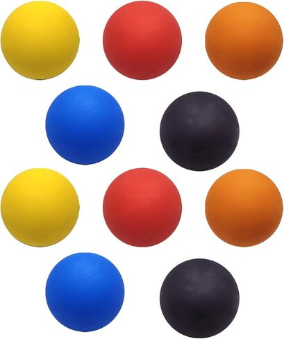 Set of 10 Squash Training Balls, 5 Colors (2 of Each), High Bounce Rubber Balls for Muscle Massage and Coordination Practice in Saudi Arabia