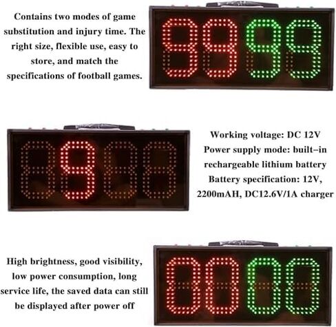 لوحة تبديل LED لكرة القدم، 8 بوصة 4 أرقام، عرض وقت إيقاف الإصابة في لعبة كرة القدم، لوحة النتائج in Kuwait
