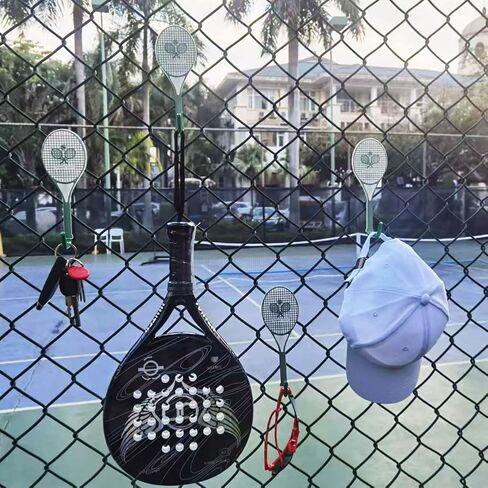 Tennis Fence Hooks,Sports Court Fence Hook Hanging Glasses Key Racket Hat, Metal Stronger Fence Hooks(Green) 2 Pcs in Saudi Arabia