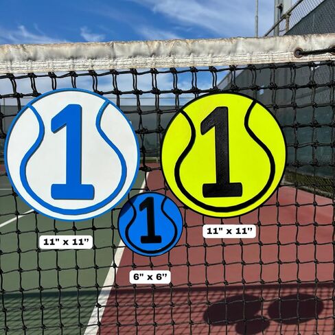 Tennis Court Number Marker – 6"x6" or 11"x11", Easy Install, All-Surface Mount, All-Weather, Non-Rusting PETG, For Facility or Club, Made in USA in Saudi Arabia