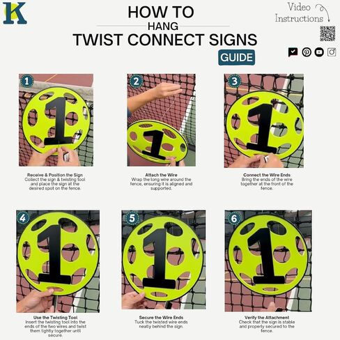 Tennis Court Number Marker – 6"x6" or 11"x11", Easy Install, All-Surface Mount, All-Weather, Non-Rusting PETG, For Facility or Club, Made in USA in Saudi Arabia