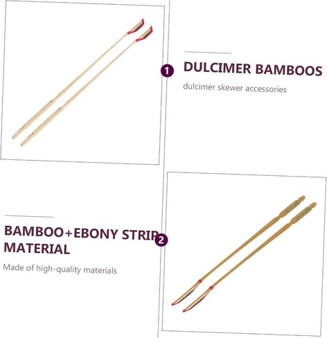 2Pcs Durable Dulcimer Strips with Ebony Tips Essential Yangqin Supplies for Musicians Antique Design Accessories for Dulcimer Players in Saudi Arabia