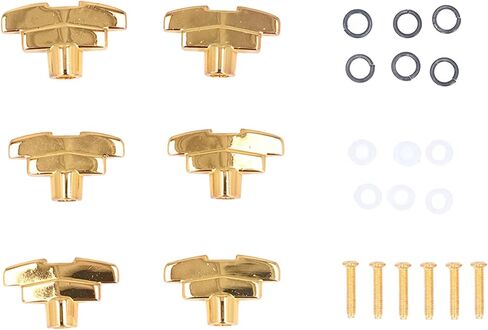 6PCS Guitar Tuning Peg Buttons Zinc Alloy T Shaped Tuner Heads Replacement Guitar Tuning Peg Tuners for Acoustic Electric Guitar(Gold) in Saudi Arabia