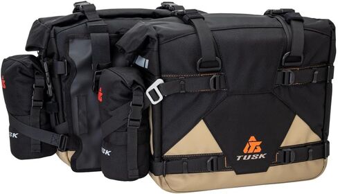 TUSK Pannier Racks Pilot Pannier Bags and Bottle Holders with Top Rack Black/Tan Compatible with KTM 690 Enduro R 2019-2024, 2026 in Saudi Arabia