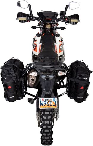 TUSK Pannier Racks Pilot Pannier Bags and Bottle Holders with Top Rack Black/Tan Compatible with KTM 690 Enduro R 2019-2024, 2026 in Saudi Arabia