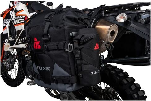 TUSK Pannier Racks Pilot Pannier Bags and Bottle Holders with Top Rack Black/Tan Compatible with KTM 690 Enduro R 2019-2024, 2026 in Saudi Arabia
