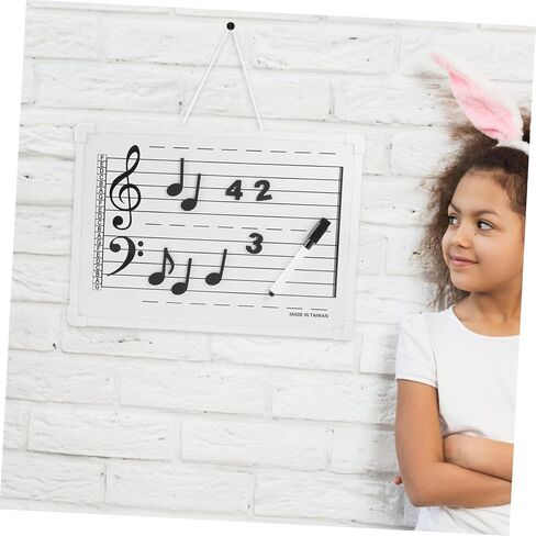 1set Music Staff Dry Erase Board Note Stickers Reusable Teaching Aid for Music Practice and Notation Compact and Wall-mountable Whiteboard for Students and Musicians in Saudi Arabia