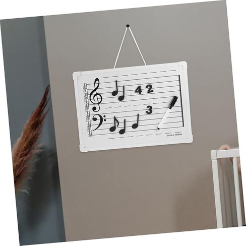 1set Music Staff Dry Erase Board Note Stickers Reusable Teaching Aid for Music Practice and Notation Compact and Wall-mountable Whiteboard for Students and Musicians in Saudi Arabia