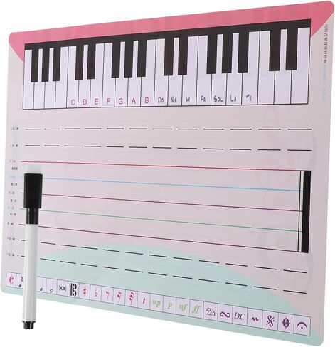 TEHAUX Erasable Music Teaching Whiteboard Set Reusable Staff Score Board for Piano Practice Portable Dry Erase Music Notes Tool for Classroom and Home in Saudi Arabia