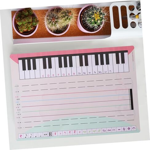 TEHAUX Erasable Music Teaching Whiteboard Set Reusable Staff Score Board for Piano Practice Portable Dry Erase Music Notes Tool for Classroom and Home in Saudi Arabia