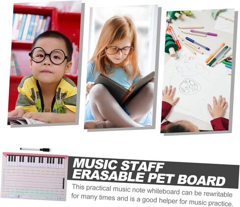 TEHAUX Erasable Music Teaching Whiteboard Set Reusable Staff Score Board for Piano Practice Portable Dry Erase Music Notes Tool for Classroom and Home in Saudi Arabia