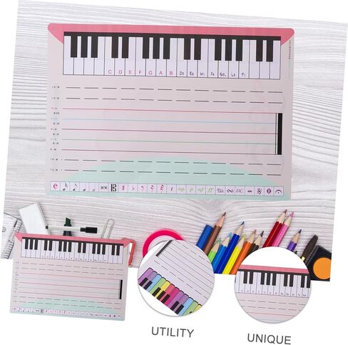 TEHAUX Erasable Music Teaching Whiteboard Set Reusable Staff Score Board for Piano Practice Portable Dry Erase Music Notes Tool for Classroom and Home in Saudi Arabia