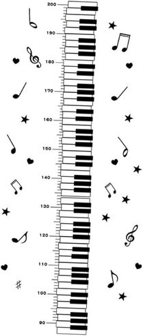 Vaguelly High Measurement Boys and Girls Wall Decal Removable Piano Style Decal Decorative Adornment in Saudi Arabia