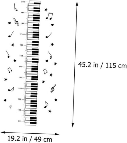 Vaguelly High Measurement Boys and Girls Wall Decal Removable Piano Style Decal Decorative Adornment in Saudi Arabia