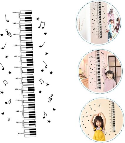 Vaguelly High Measurement Boys and Girls Wall Decal Removable Piano Style Decal Decorative Adornment in Saudi Arabia