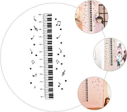 Vaguelly High Measurement Boys and Girls Wall Decal Removable Piano Style Decal Decorative Adornment in Saudi Arabia