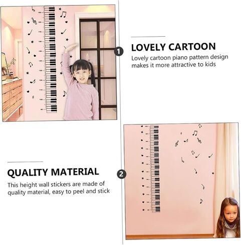 Vaguelly High Measurement Boys and Girls Wall Decal Removable Piano Style Decal Decorative Adornment in Saudi Arabia