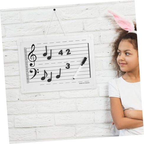 DOITOOL Erasable Music Staff Whiteboard with Magnetic Note Stickers Portable Practice Tool for Students and Teachers and Easy to Clean Writing Surface Compact Design for Home Classroom Use in Saudi Arabia