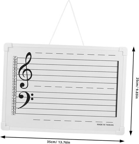 DOITOOL Erasable Music Staff Whiteboard with Magnetic Note Stickers Portable Practice Tool for Students and Teachers and Easy to Clean Writing Surface Compact Design for Home Classroom Use in Saudi Arabia