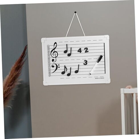 DOITOOL Erasable Music Staff Whiteboard with Magnetic Note Stickers Portable Practice Tool for Students and Teachers and Easy to Clean Writing Surface Compact Design for Home Classroom Use in Saudi Arabia