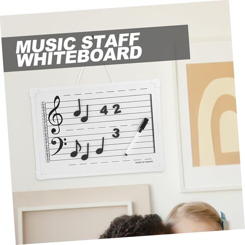 DOITOOL Erasable Music Staff Whiteboard with Magnetic Note Stickers Portable Practice Tool for Students and Teachers and Easy to Clean Writing Surface Compact Design for Home Classroom Use in Saudi Arabia