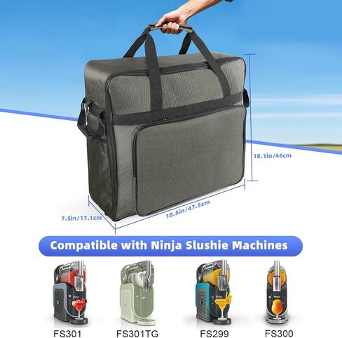 غطاء غبار متوافق مع ماكينة Ninja Slushie FS301/FS300/FS299 - غطاء واقٍ لصانع Slushi مصنوع من النايلون 1680D مقاوم للماء (أسود) in Saudi Arabia