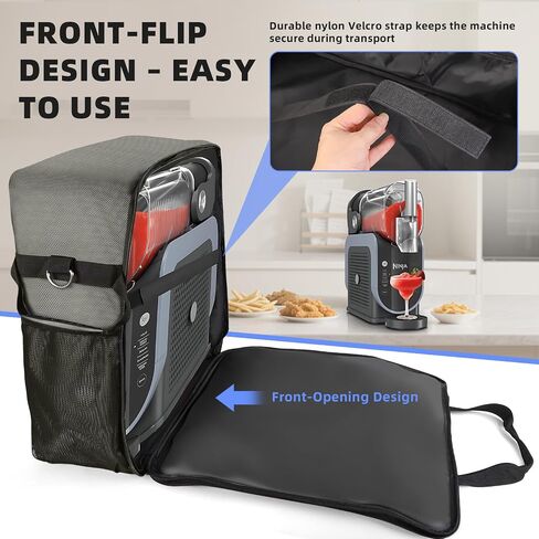 غطاء غبار متوافق مع ماكينة Ninja Slushie FS301/FS300/FS299 - غطاء واقٍ لصانع Slushi مصنوع من النايلون 1680D مقاوم للماء (أسود) in Saudi Arabia