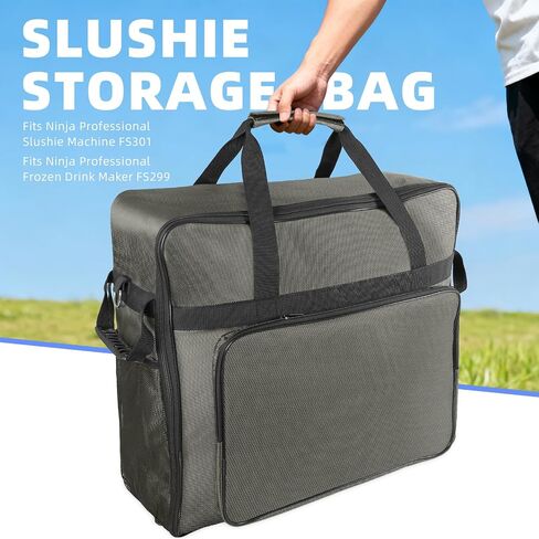 غطاء غبار متوافق مع ماكينة Ninja Slushie FS301/FS300/FS299 - غطاء واقٍ لصانع Slushi مصنوع من النايلون 1680D مقاوم للماء (أسود) in Saudi Arabia
