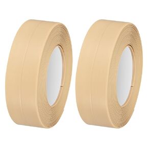 uxcell Waterproof Seal Caulk Strip Tape Self Adhesive, 2pcs 10.5 Ft L x 0.87" W PVC Sealing Tape Caulking Tape for Kitchen Countertop, Bathroom, Toilet, Bathtub Floor Wall Corner, Yellow