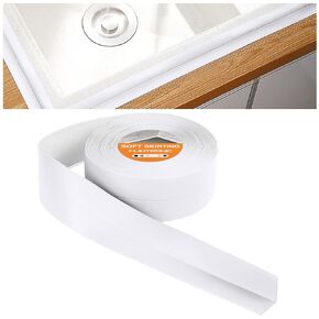 flintronic Caulk Tape, Bath & Kitchen Caulk Tape Sealant Strip, 1.5" x 14.8Ft Self Adhesive Tub and Wall Sealing Tape Caulk Sealer for Bathroom, Toilet, Kitchen Countertop and Sink Edge Protector