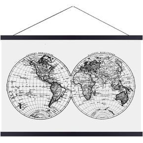 Landmass 24" Wide Magnetic Poster Hanger Frame - Wall Hanging Wooden Frame For Posters, Prints, Photos, Pictures, and Artwork - Wood Frame For Scratch Off Map - 24x36 24x32 24x18 24x17 17x24-24 Inch