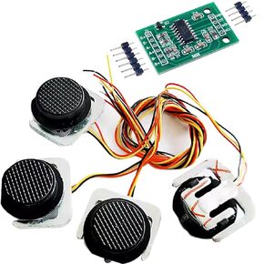 Wishiot 4PCS 50KG Load Cell Weighing Sensor Half-Bridge Strain Gauge Human Body Scale Pressure Sensors + HX711 Amplifier AD Module (4sensor 1module)